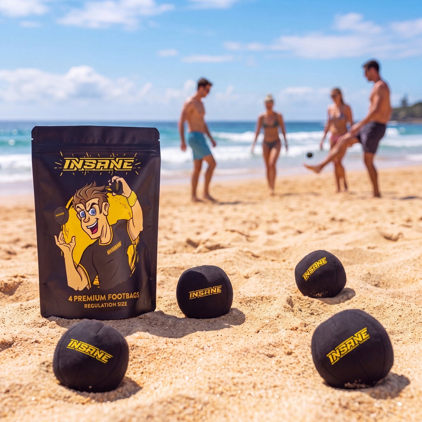 Premium Footbag 4 Pack Hacky Sack