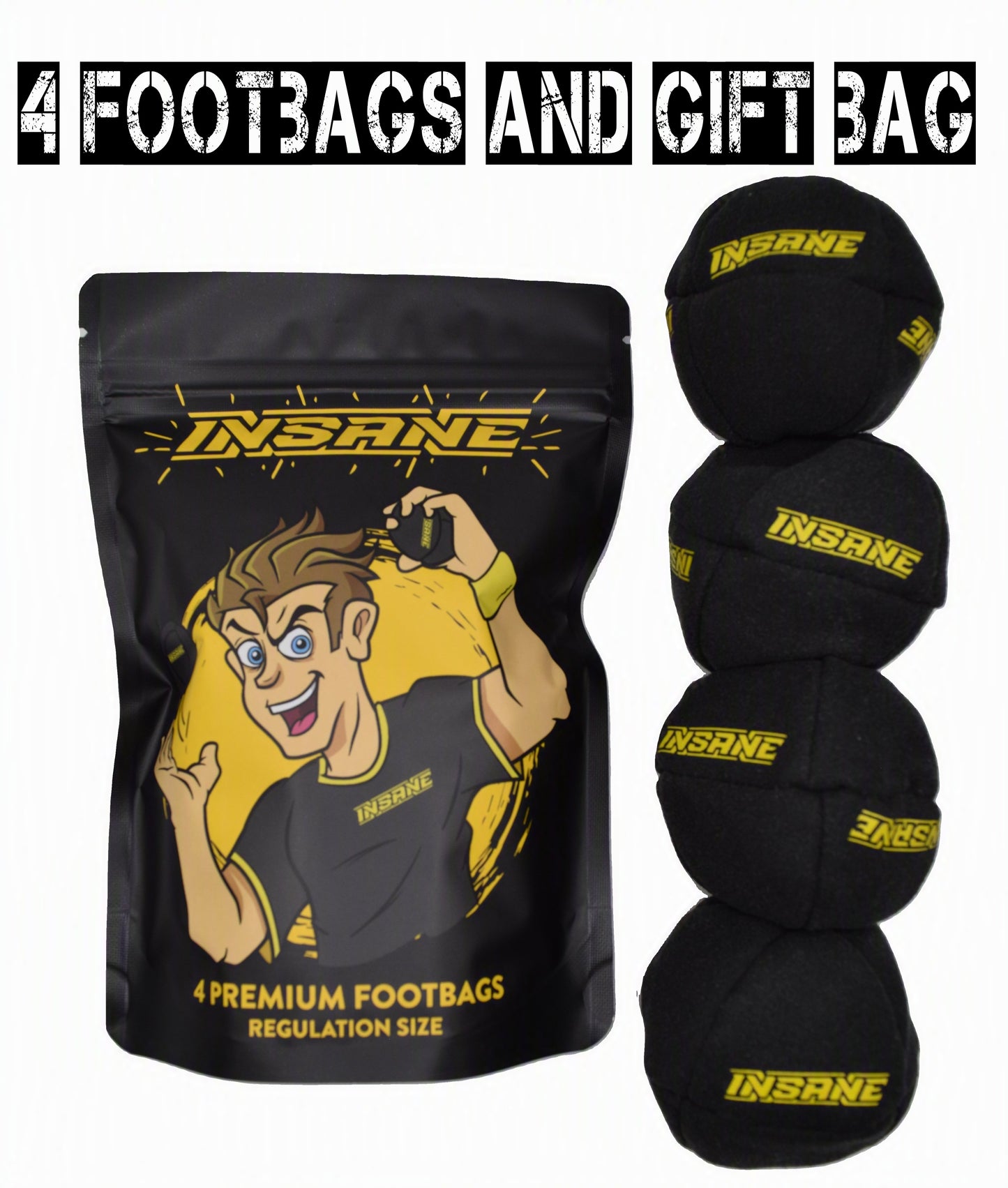 Premium Footbag 4 Pack Hacky Sack